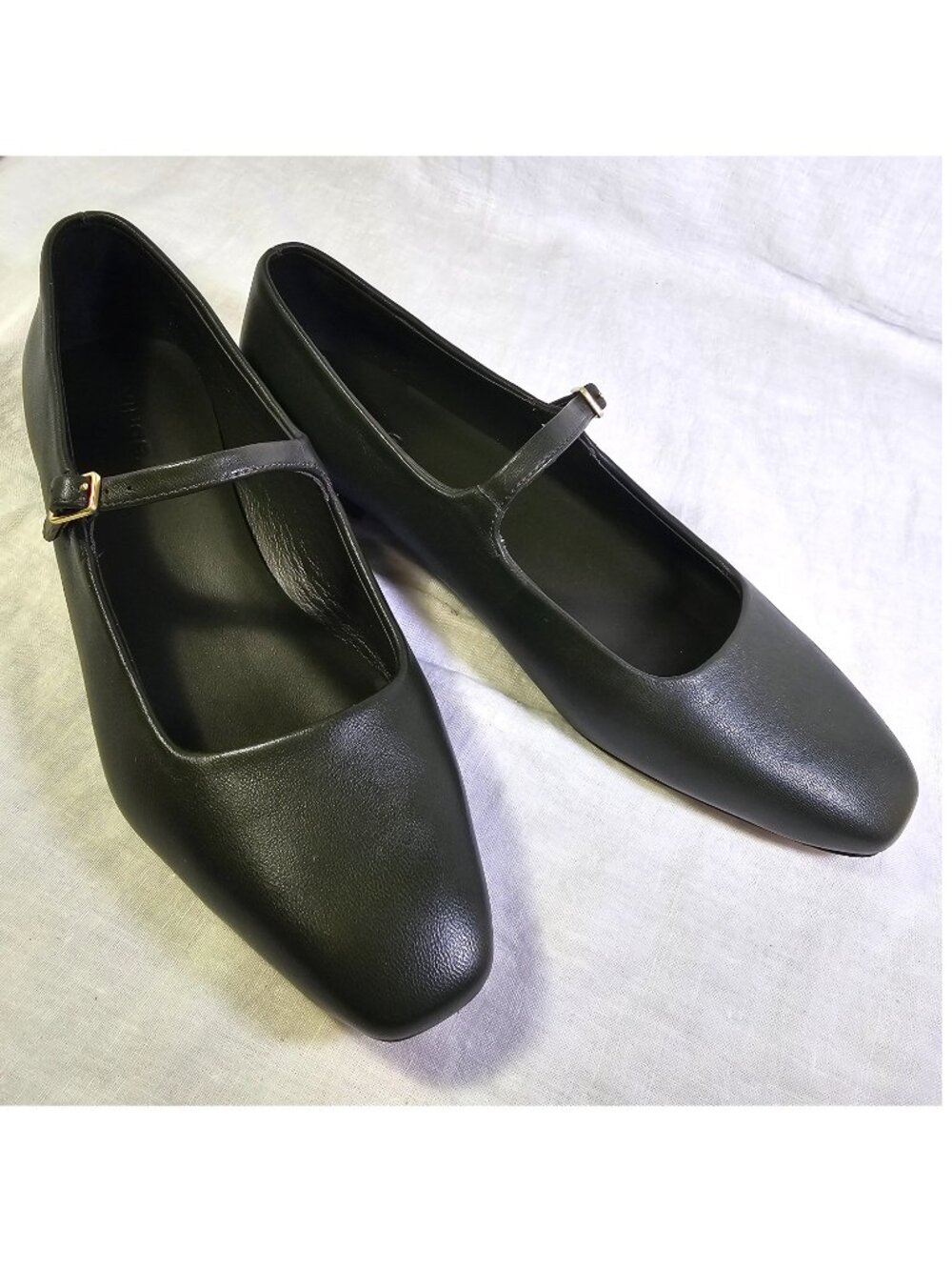 Vince Brody Genuine Leather Mary Jane Ballet Flat EU40 US9 Eden Dark Olive
